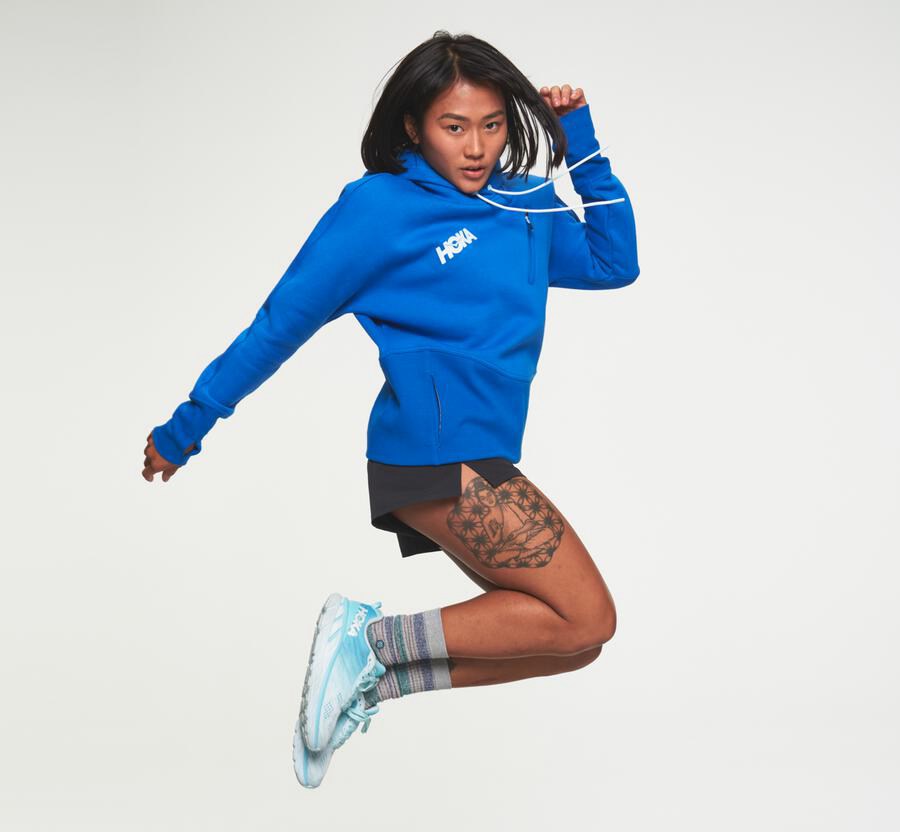 Sudadera Con Capucha Hoka One One Mujer Azules - Performance - CKFE26519